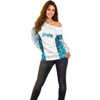 Custom New Zealand Aotearoa Off Shoulder Sweater Maori Paua Shell Indigenous - Aussie Hoodie