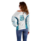 Custom New Zealand Aotearoa Off Shoulder Sweater Maori Paua Shell Indigenous - Aussie Hoodie