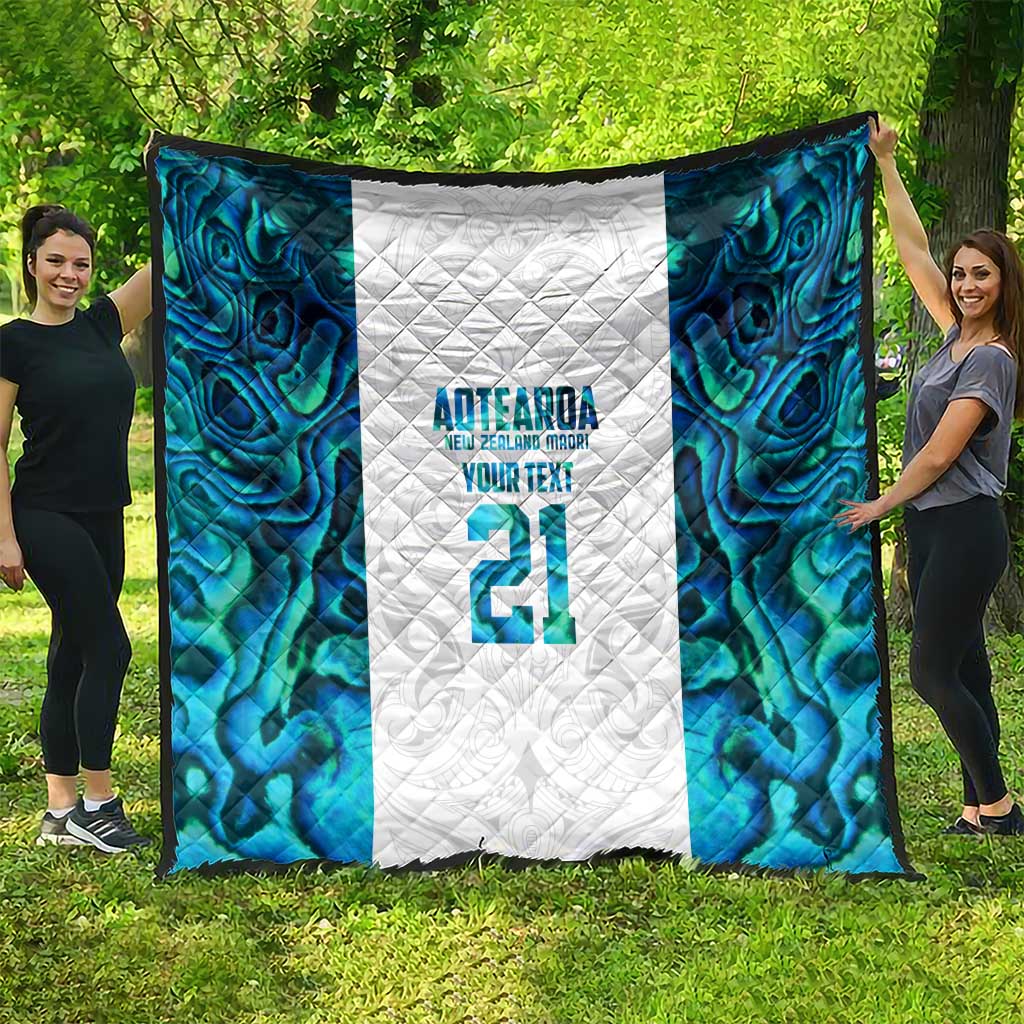 Custom New Zealand Aotearoa Quilt Maori Paua Shell Indigenous - Aussie Hoodie