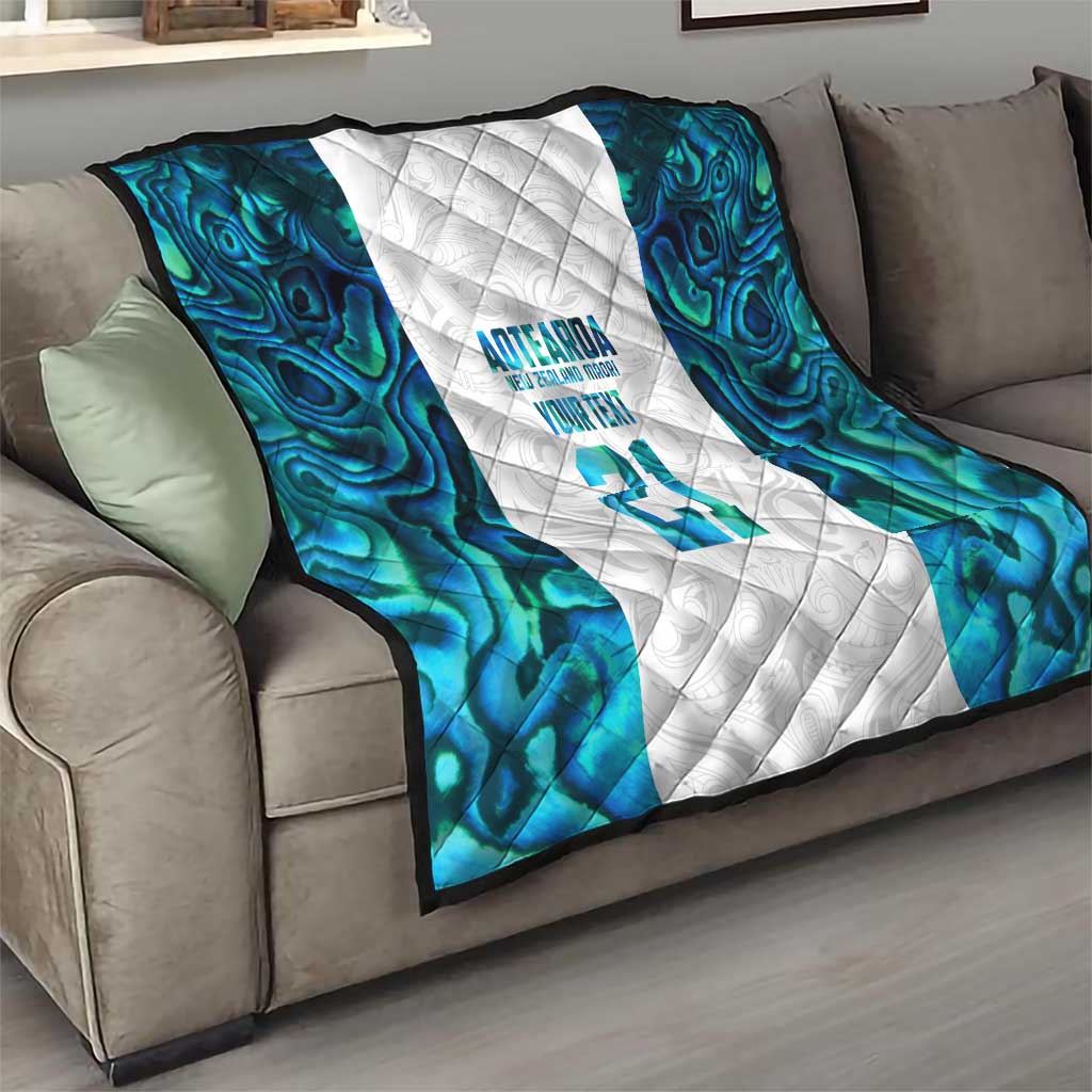 Custom New Zealand Aotearoa Quilt Maori Paua Shell Indigenous - Aussie Hoodie