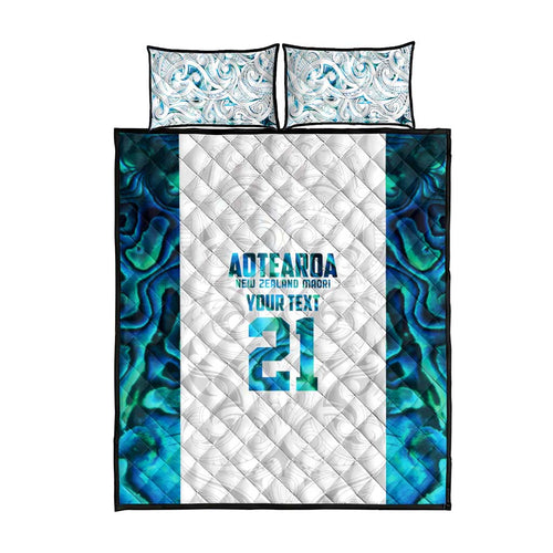Custom New Zealand Aotearoa Quilt Bed Set Maori Paua Shell Indigenous - Aussie Hoodie