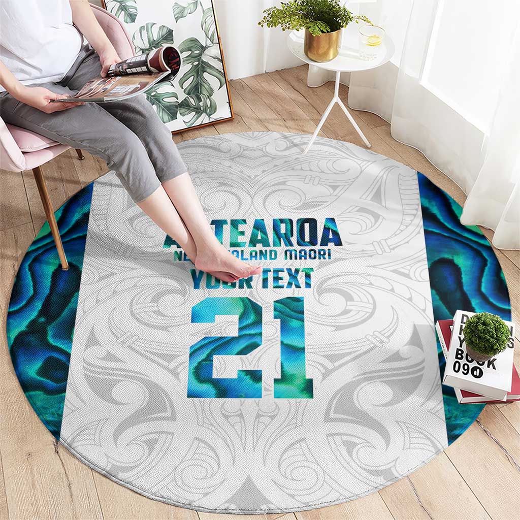 Custom New Zealand Aotearoa Round Carpet Maori Paua Shell Indigenous - Aussie Hoodie
