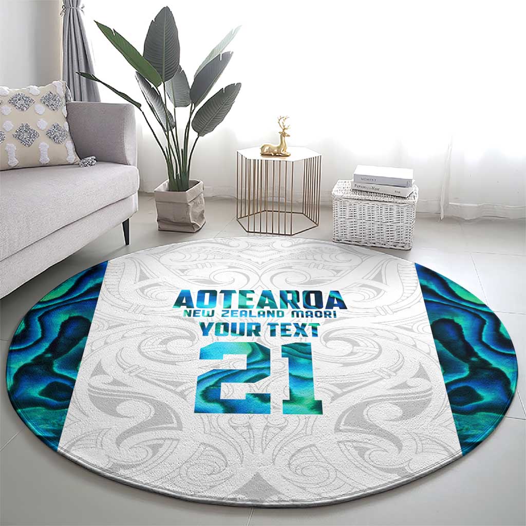 Custom New Zealand Aotearoa Round Carpet Maori Paua Shell Indigenous - Aussie Hoodie