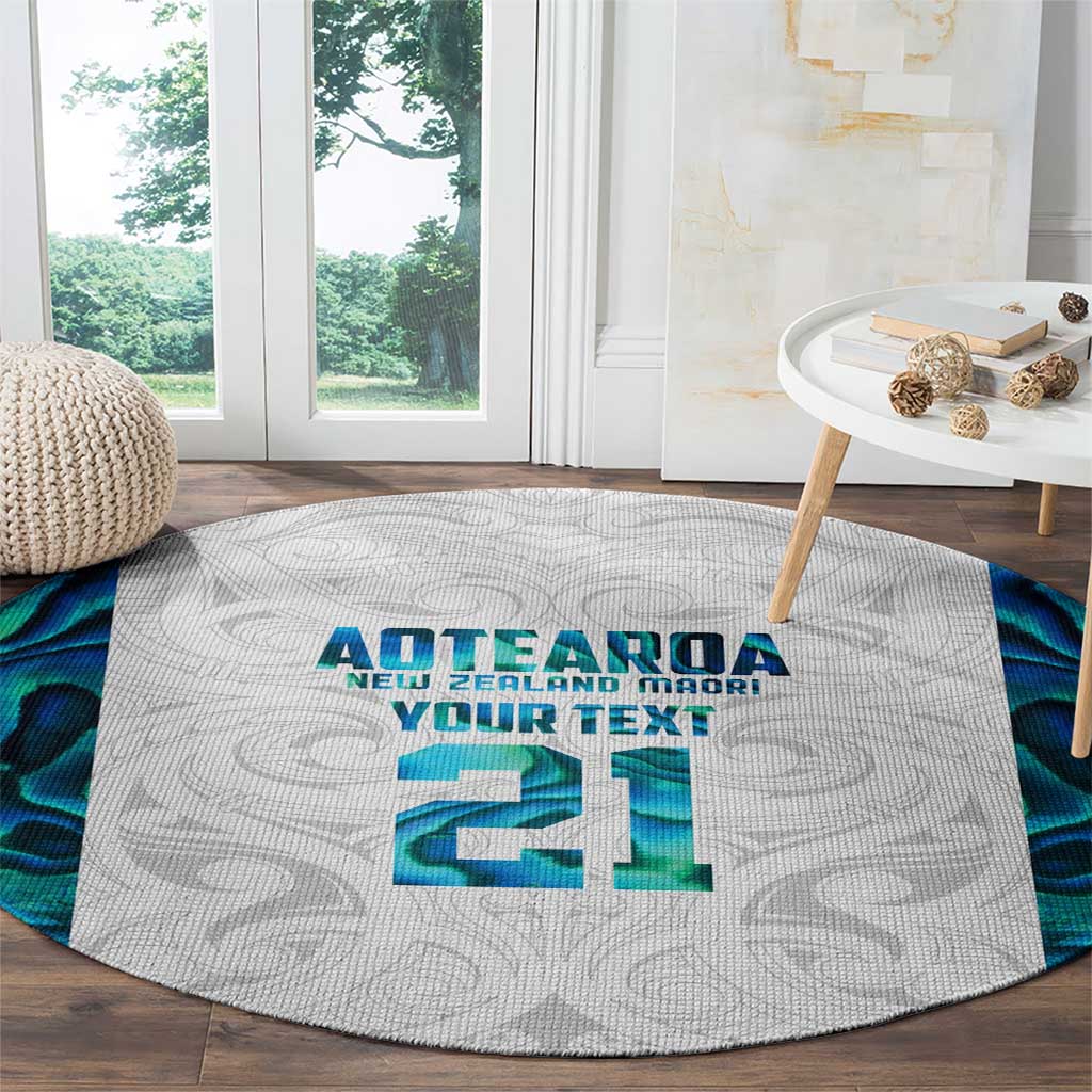 Custom New Zealand Aotearoa Round Carpet Maori Paua Shell Indigenous - Aussie Hoodie