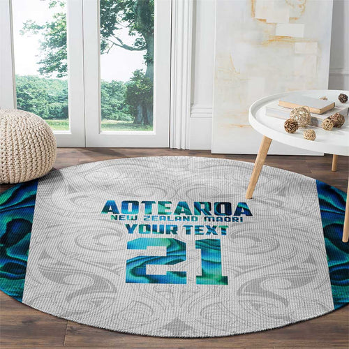 Custom New Zealand Aotearoa Round Carpet Maori Paua Shell Indigenous - Aussie Hoodie