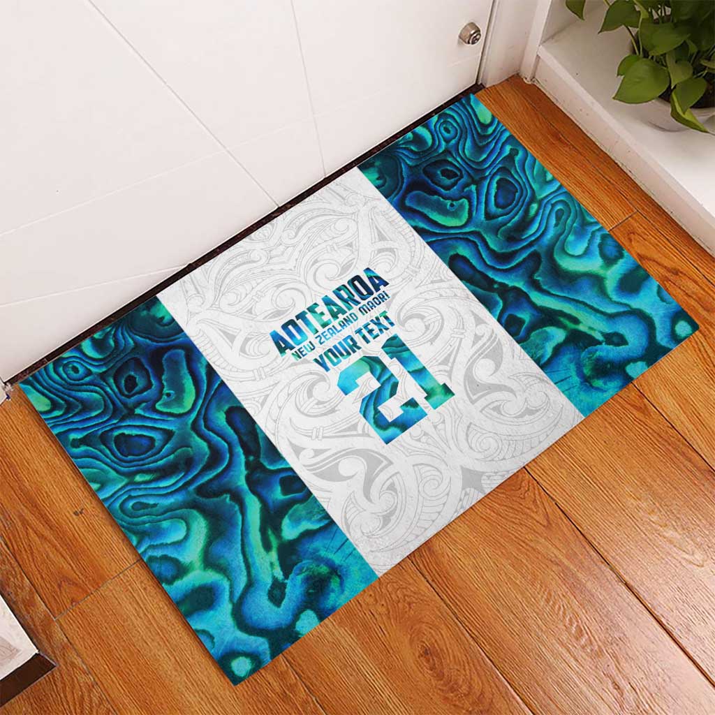 Custom New Zealand Aotearoa Rubber Doormat Maori Paua Shell Indigenous - Aussie Hoodie