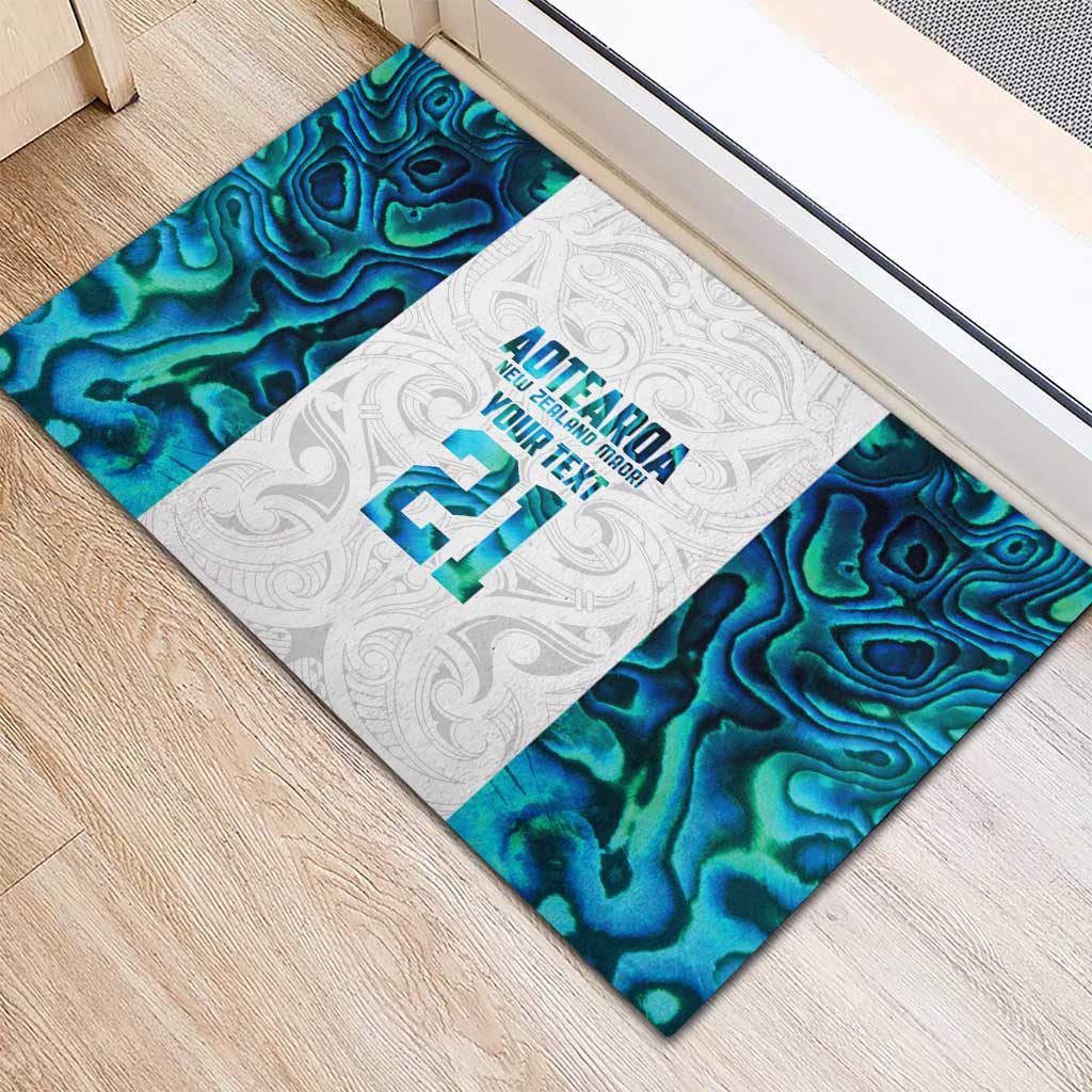 Custom New Zealand Aotearoa Rubber Doormat Maori Paua Shell Indigenous - Aussie Hoodie