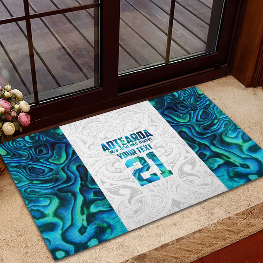 Custom New Zealand Aotearoa Rubber Doormat Maori Paua Shell Indigenous - Aussie Hoodie