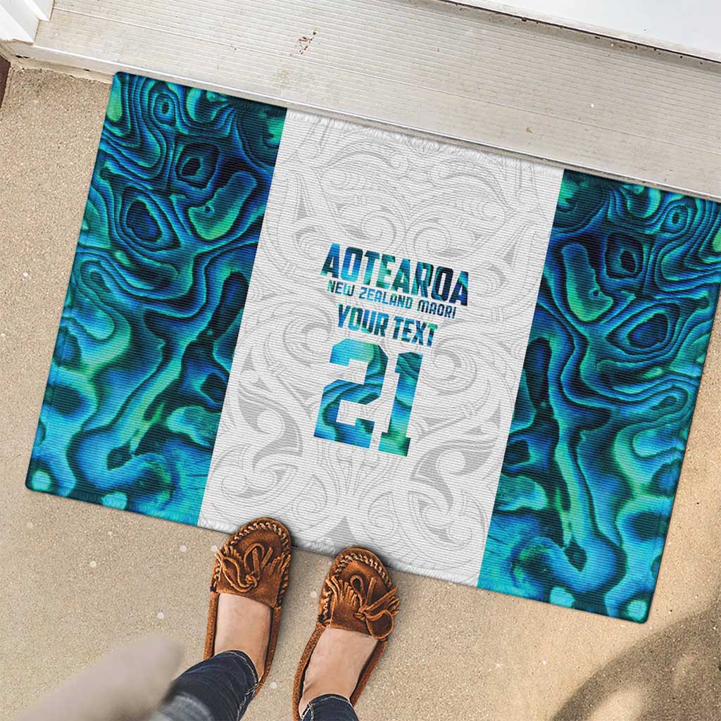 Custom New Zealand Aotearoa Rubber Doormat Maori Paua Shell Indigenous - Aussie Hoodie