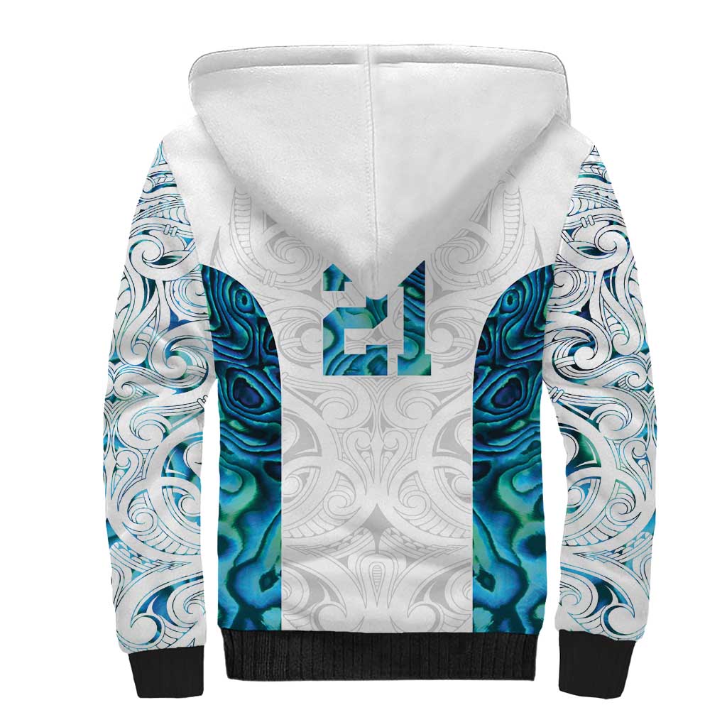 Custom New Zealand Aotearoa Sherpa Hoodie Maori Paua Shell Indigenous - Aussie Hoodie