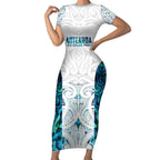 Custom New Zealand Aotearoa Short Sleeve Bodycon Dress Maori Paua Shell Indigenous - Aussie Hoodie