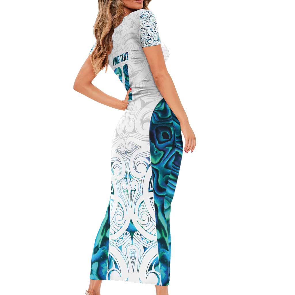 Custom New Zealand Aotearoa Short Sleeve Bodycon Dress Maori Paua Shell Indigenous - Aussie Hoodie