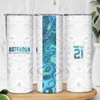 Custom New Zealand Aotearoa Skinny Tumbler Maori Paua Shell Indigenous - Aussie Hoodie