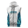 Custom New Zealand Aotearoa Sleeveless Zip Hoodie Maori Paua Shell Indigenous LT9