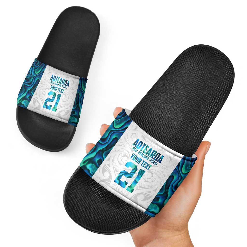 Custom New Zealand Aotearoa Slide Sandals Maori Paua Shell Indigenous - Aussie Hoodie