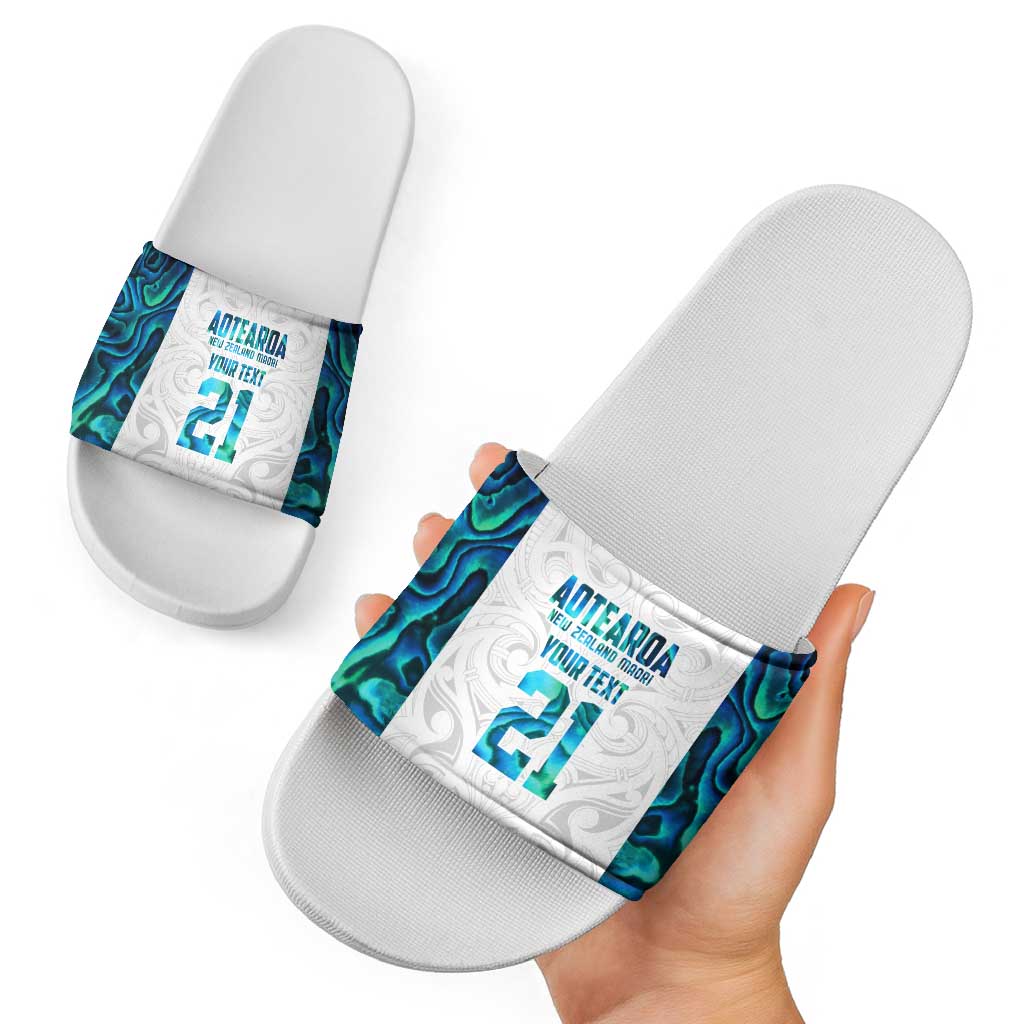 Custom New Zealand Aotearoa Slide Sandals Maori Paua Shell Indigenous - Aussie Hoodie