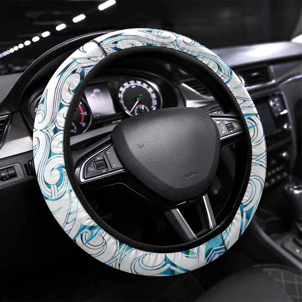 New Zealand Aotearoa Steering Wheel Cover Maori Paua Shell Indigenous - Aussie Hoodie