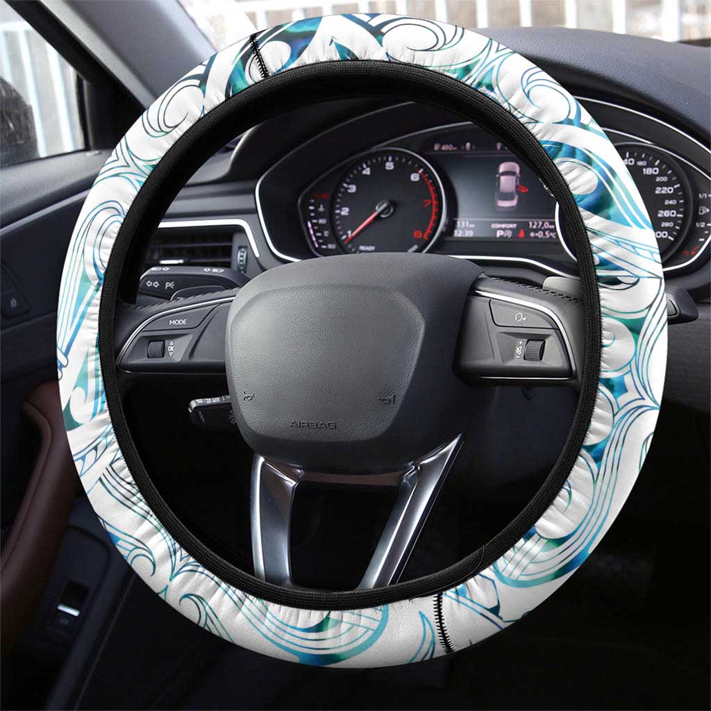 New Zealand Aotearoa Steering Wheel Cover Maori Paua Shell Indigenous - Aussie Hoodie