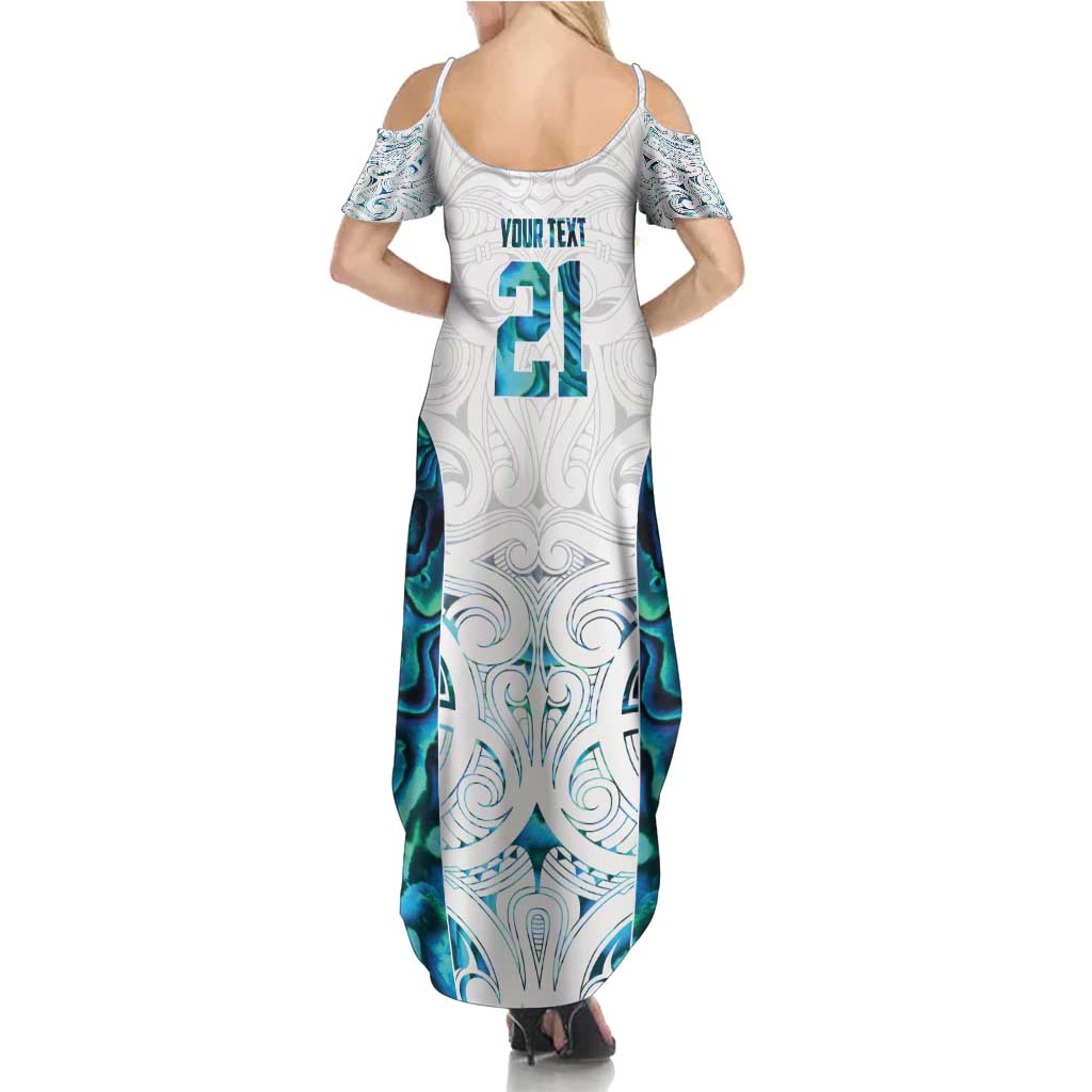 Custom New Zealand Aotearoa Summer Maxi Dress Maori Paua Shell Indigenous - Aussie Hoodie