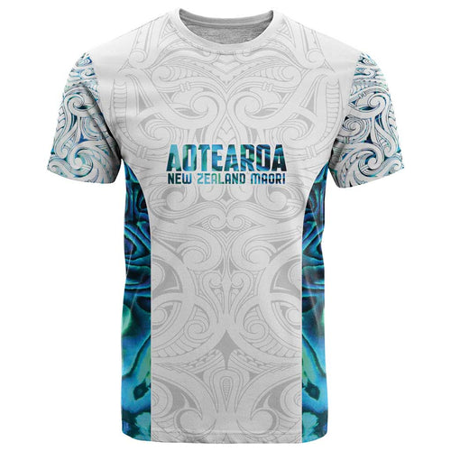 Custom New Zealand Aotearoa T Shirt Maori Paua Shell Indigenous - Aussie Hoodie