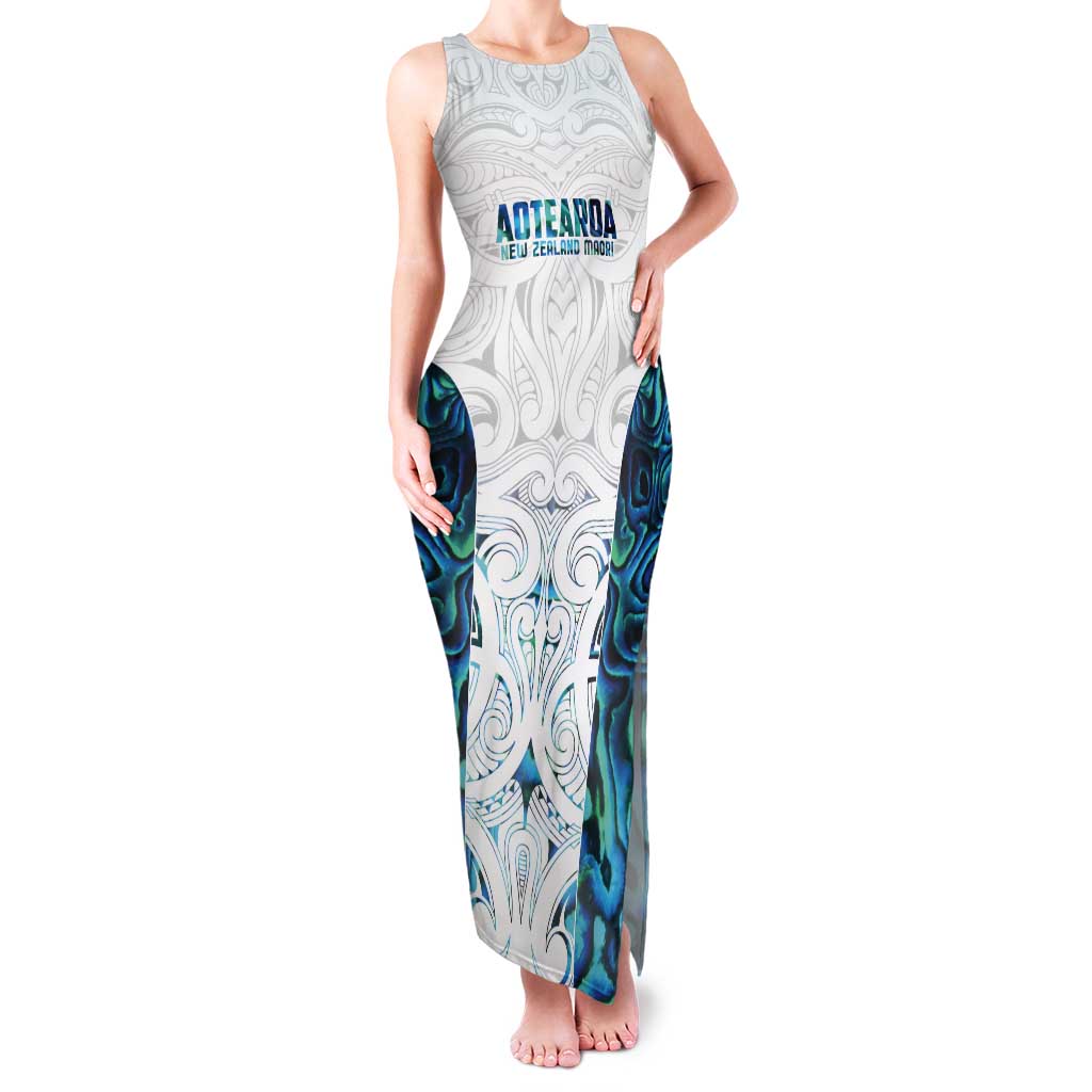 Custom New Zealand Aotearoa Tank Maxi Dress Maori Paua Shell Indigenous - Aussie Hoodie