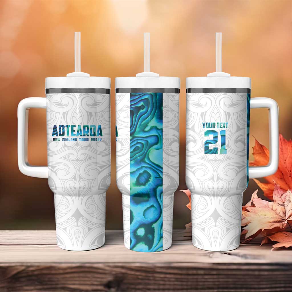 Custom New Zealand Aotearoa Tumbler With Handle Maori Paua Shell Indigenous - Aussie Hoodie