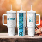 Custom New Zealand Aotearoa Tumbler With Handle Maori Paua Shell Indigenous - Aussie Hoodie
