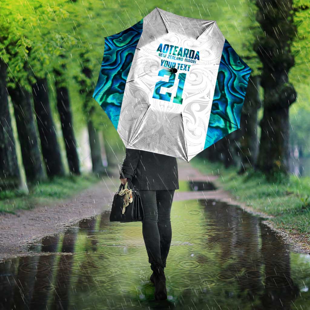 Custom New Zealand Aotearoa Umbrella Maori Paua Shell Indigenous - Aussie Hoodie