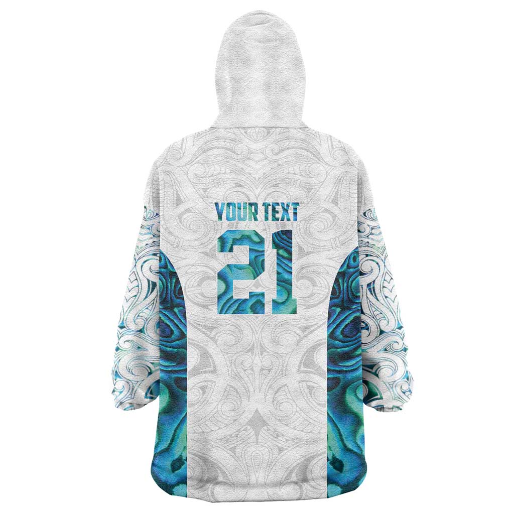 Custom New Zealand Aotearoa Wearable Blanket Hoodie Maori Paua Shell Indigenous - Aussie Hoodie