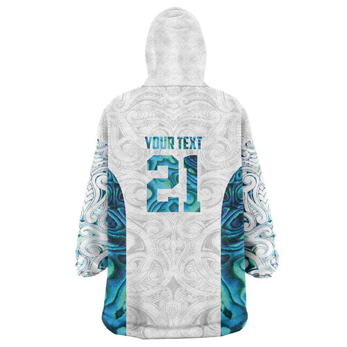 Custom New Zealand Aotearoa Wearable Blanket Hoodie Maori Paua Shell Indigenous - Aussie Hoodie