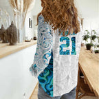 Custom New Zealand Aotearoa Women Casual Shirt Maori Paua Shell Indigenous - Aussie Hoodie