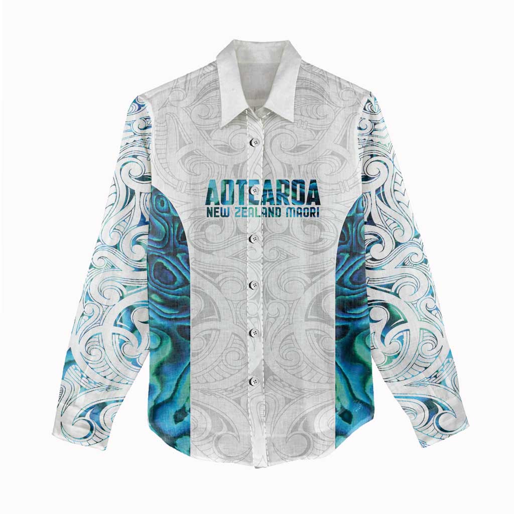 Custom New Zealand Aotearoa Women Casual Shirt Maori Paua Shell Indigenous - Aussie Hoodie
