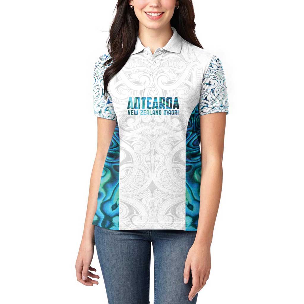 Custom New Zealand Aotearoa Women Polo Shirt Maori Paua Shell Indigenous - Aussie Hoodie
