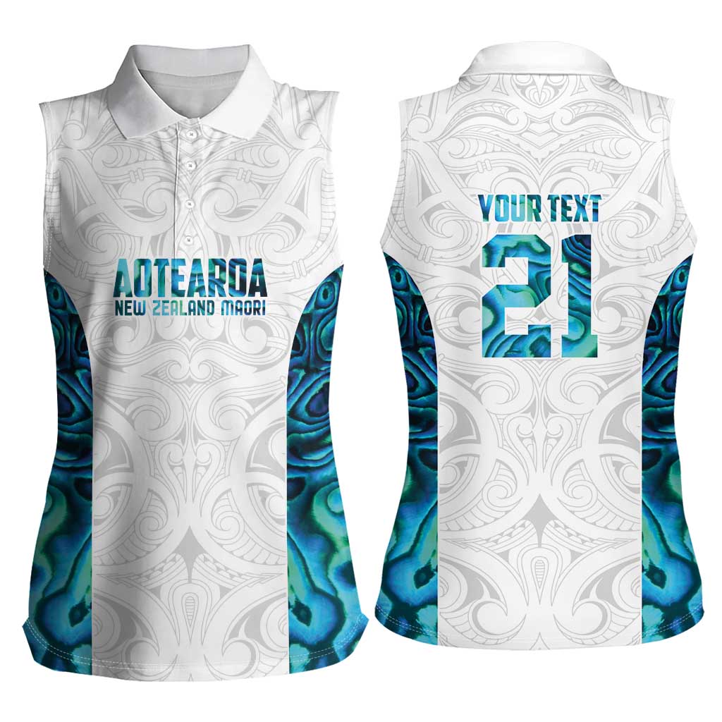 Custom New Zealand Aotearoa Women Sleeveless Polo Shirt Maori Paua Shell Indigenous - Aussie Hoodie