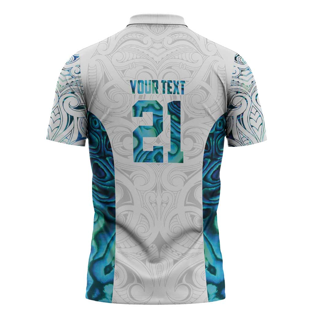 Custom New Zealand Aotearoa Zipper Polo Shirt Maori Paua Shell Indigenous - Aussie Hoodie