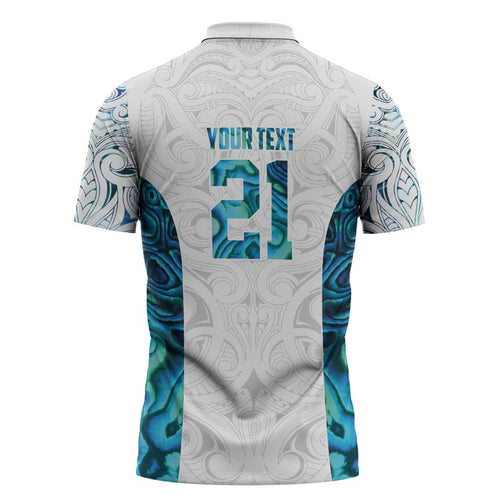 Custom New Zealand Aotearoa Zipper Polo Shirt Maori Paua Shell Indigenous - Aussie Hoodie
