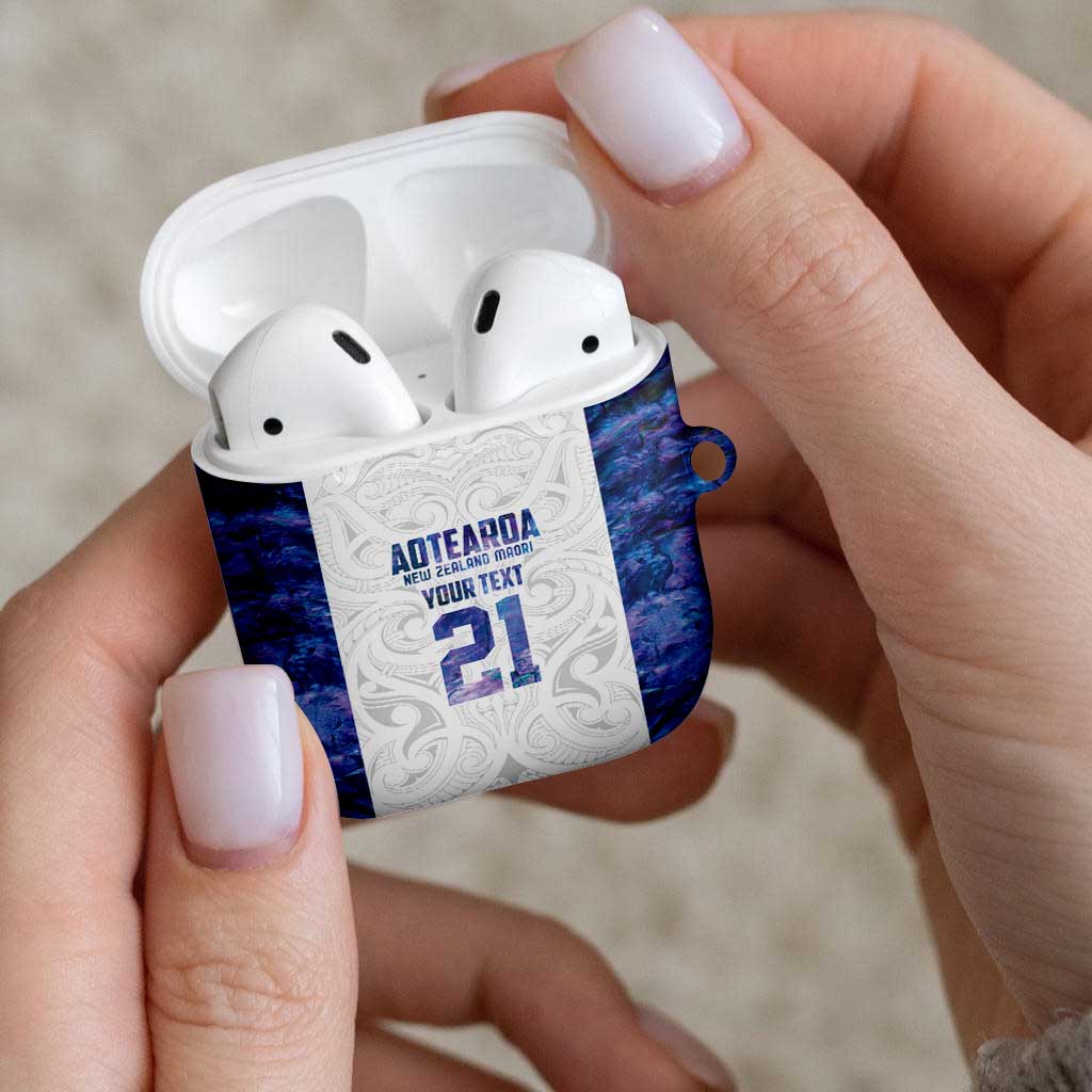 Custom New Zealand Aotearoa AirPods Case Purple Maori Paua Shell Indigenous - Aussie Hoodie