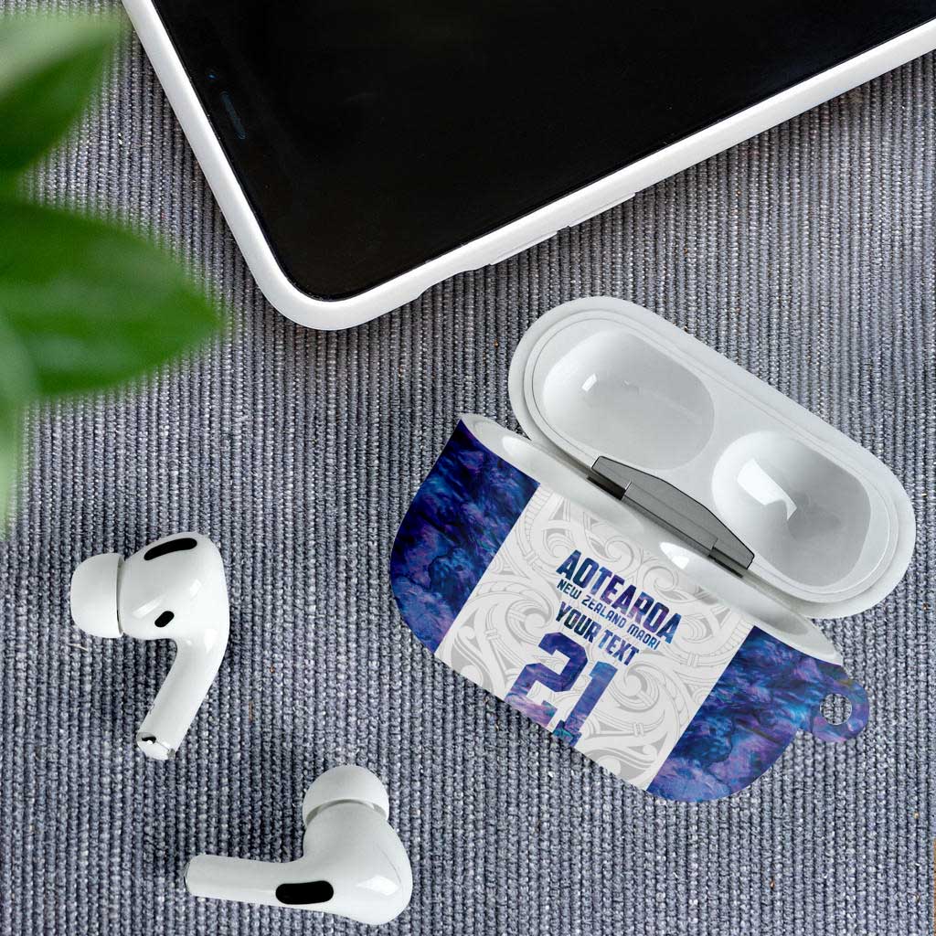 Custom New Zealand Aotearoa AirPods Case Purple Maori Paua Shell Indigenous - Aussie Hoodie