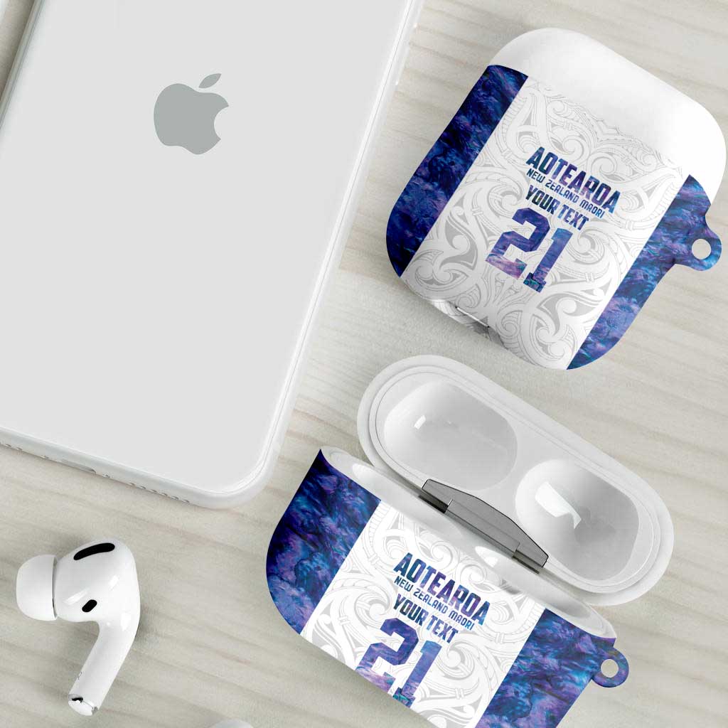Custom New Zealand Aotearoa AirPods Case Purple Maori Paua Shell Indigenous - Aussie Hoodie
