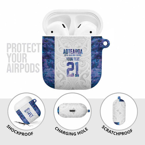 Custom New Zealand Aotearoa AirPods Case Purple Maori Paua Shell Indigenous - Aussie Hoodie