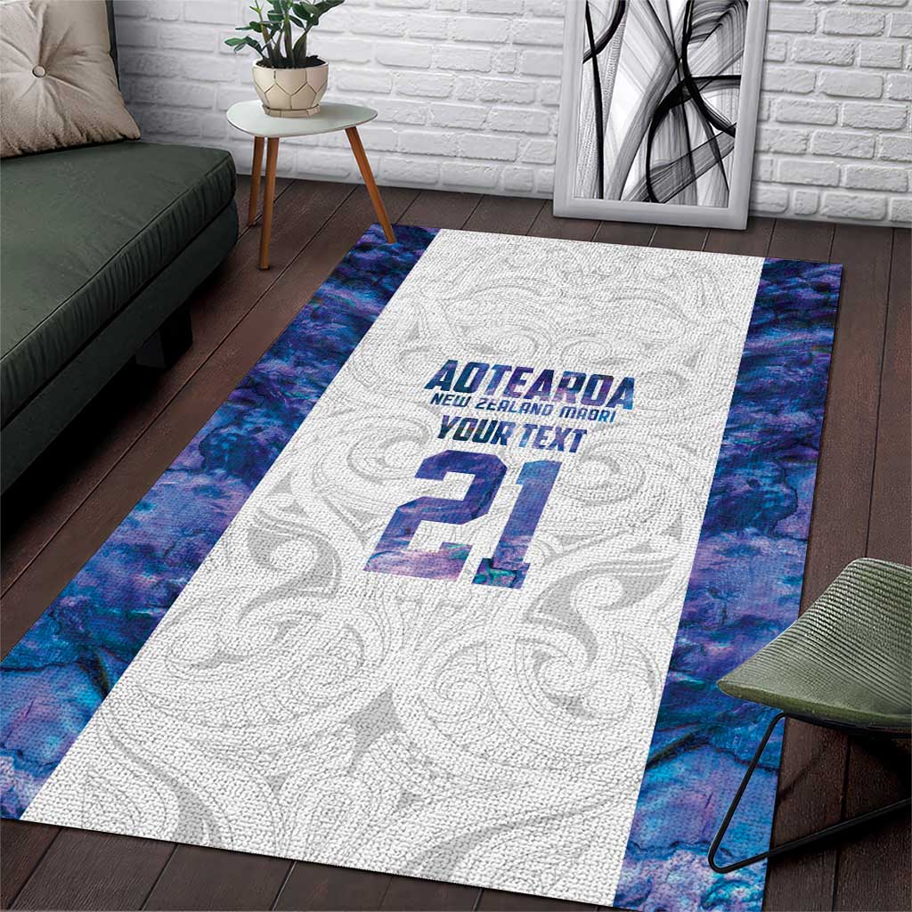Custom New Zealand Aotearoa Area Rug Purple Maori Paua Shell Indigenous - Aussie Hoodie