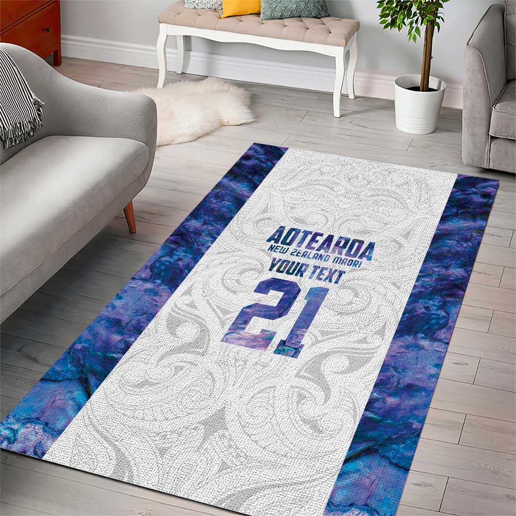 Custom New Zealand Aotearoa Area Rug Purple Maori Paua Shell Indigenous - Aussie Hoodie