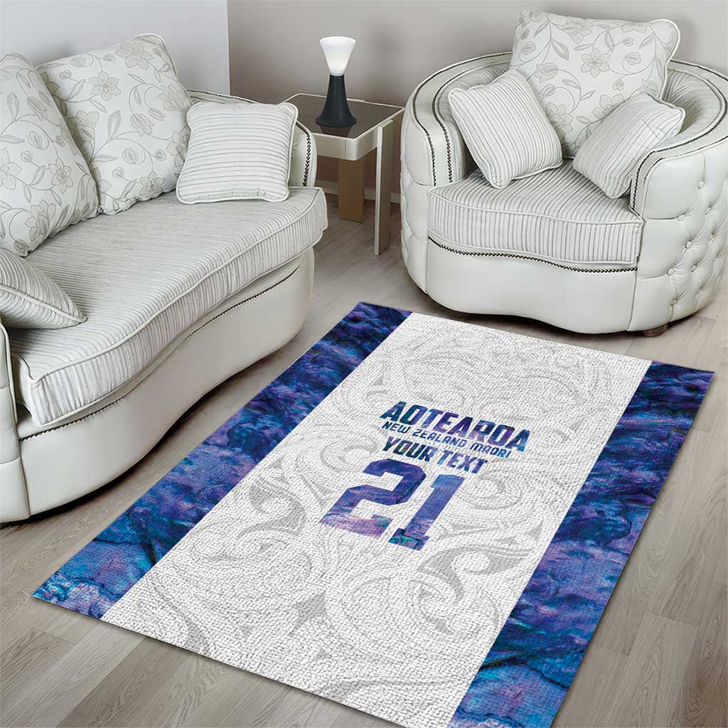 Custom New Zealand Aotearoa Area Rug Purple Maori Paua Shell Indigenous - Aussie Hoodie
