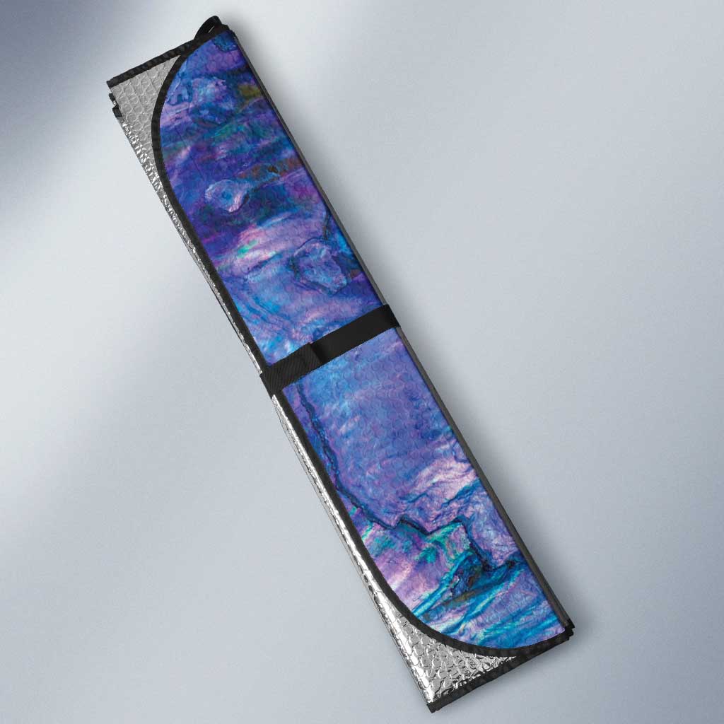 Custom New Zealand Aotearoa Auto Sun Shade Purple Maori Paua Shell Indigenous - Aussie Hoodie