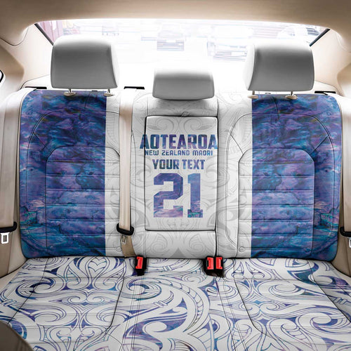 Custom New Zealand Aotearoa Back Car Seat Cover Purple Maori Paua Shell Indigenous - Aussie Hoodie