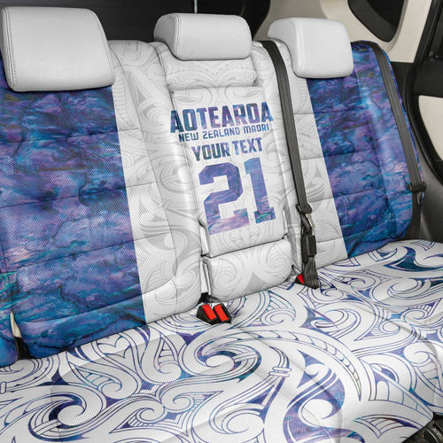 Custom New Zealand Aotearoa Back Car Seat Cover Purple Maori Paua Shell Indigenous - Aussie Hoodie