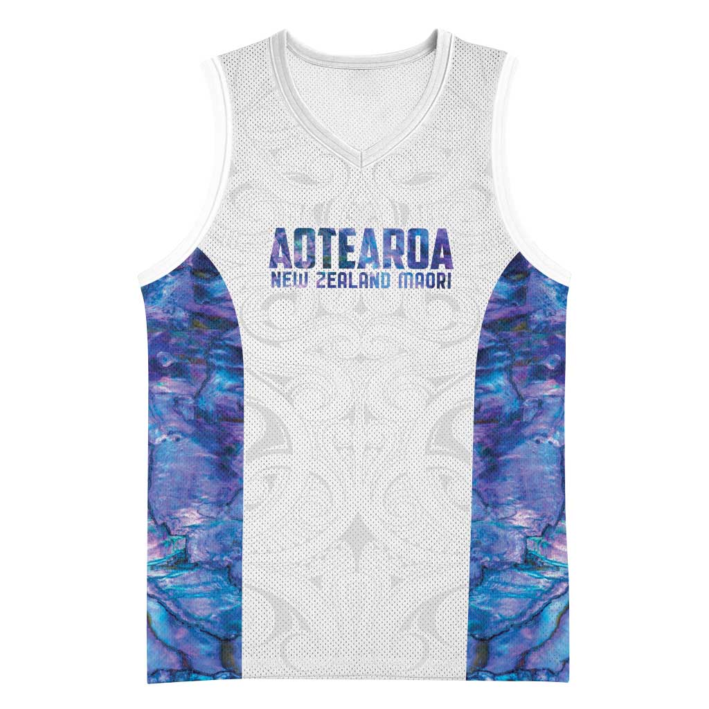 Custom New Zealand Aotearoa Basketball Jersey Purple Maori Paua Shell Indigenous - Aussie Hoodie