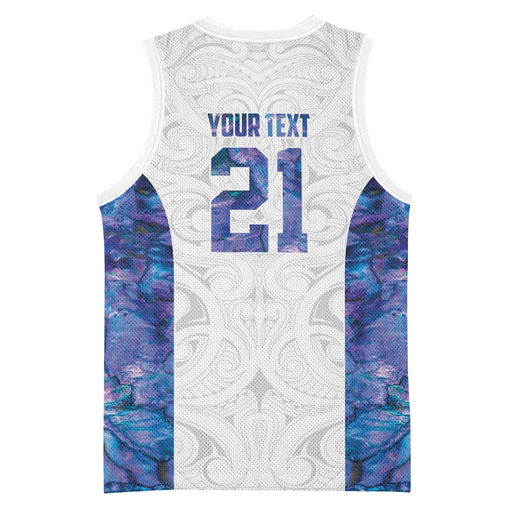 Custom New Zealand Aotearoa Basketball Jersey Purple Maori Paua Shell Indigenous - Aussie Hoodie