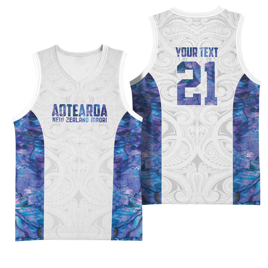 Custom New Zealand Aotearoa Basketball Jersey Purple Maori Paua Shell Indigenous - Aussie Hoodie