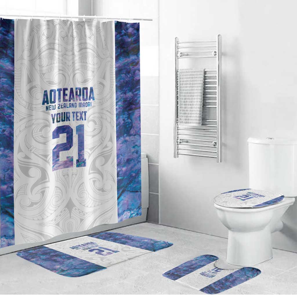 Custom New Zealand Aotearoa Bathroom Set Purple Maori Paua Shell Indigenous - Aussie Hoodie